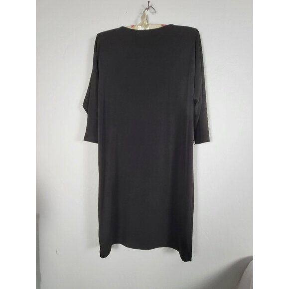 Lauren Ralph Lauren Womens Black Stretch 3/4 Dolman Sleeve Shift Dress Medium - Picture 2 of 8